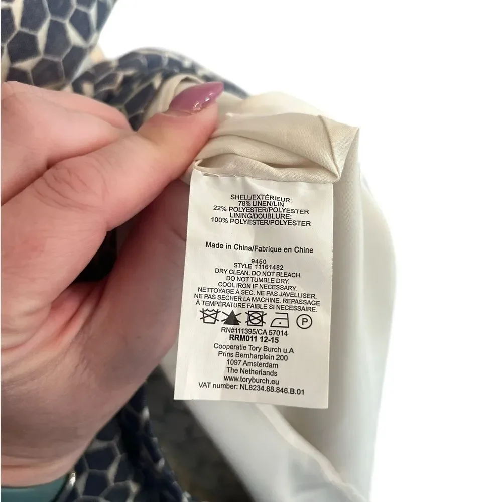 Tory Burch Sateen Jacquard Cut-out Dress Size 4